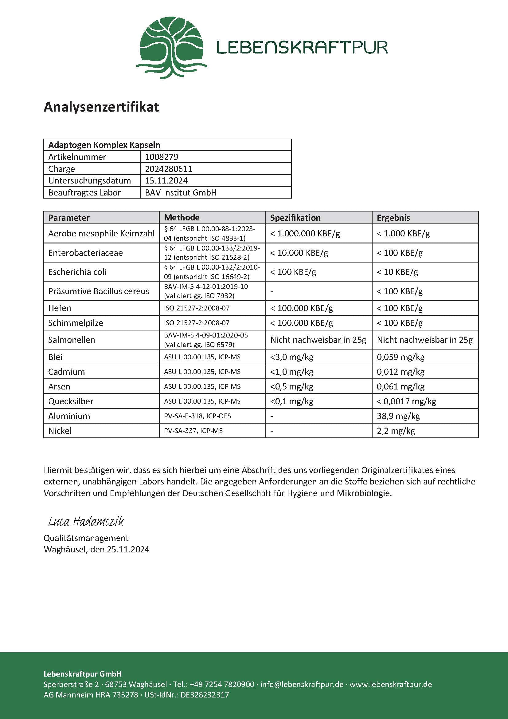 Adaptogen Komplex Kapseln