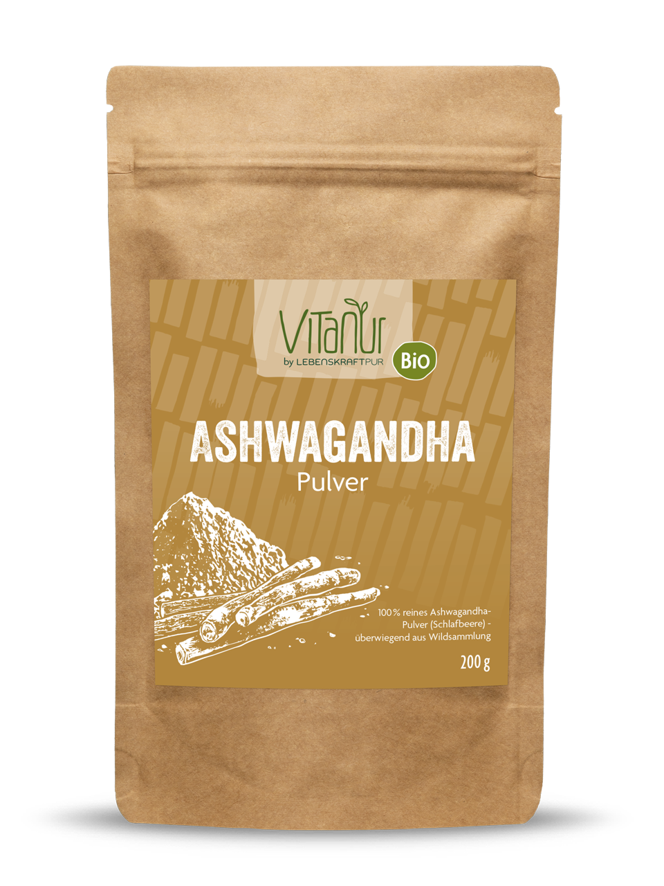 Bio Ashwagandha Pulver von Vitanur by Lebenskraftpur