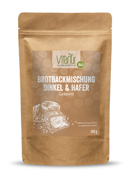 Bio Brotbackmischung Dinkel & Hafer Gekeimt von Vitanur by Lebenskraftpur