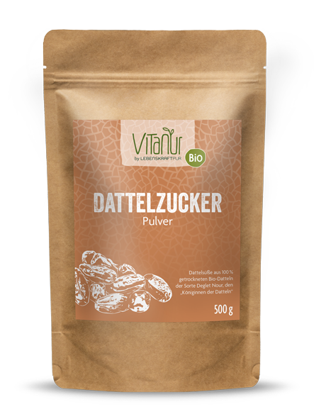 Bio Dattelzucker Pulver (500 g) von Vitanur by Lebenskraftpur