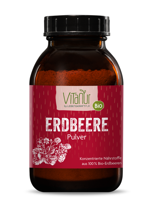 Bio Erdbeere Pulver (150 g) von Vitanur by Lebenskraftpur