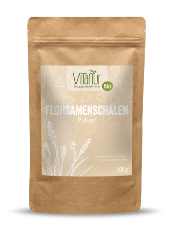 Bio Flohsamenschalen Pulver von Vitanur by Lebenskraftpur