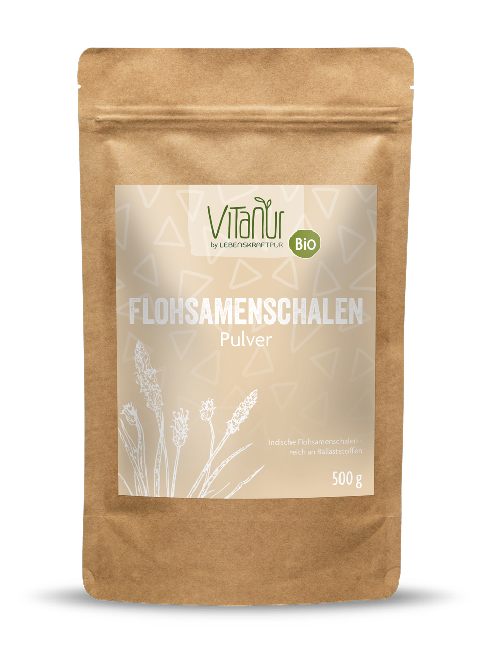 Bio Flohsamenschalen Pulver von Vitanur by Lebenskraftpur