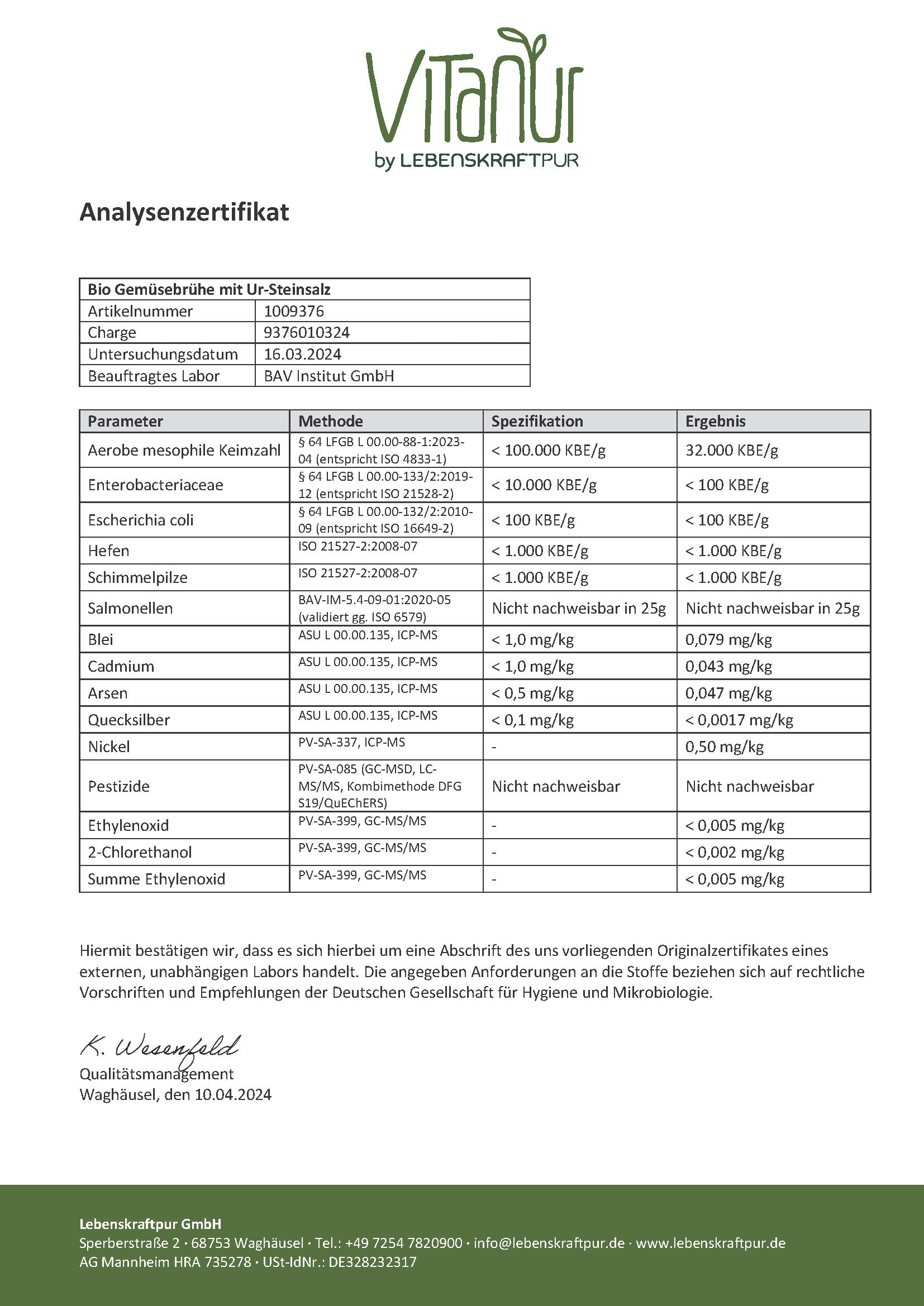 Bio Gemüsebrühe mit Ur-Steinsalz Pulver