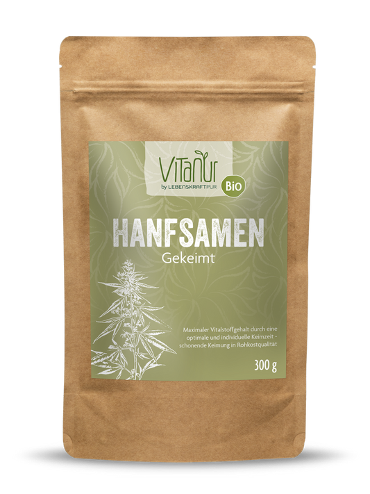 Bio Hanfsamen Gekeimt (300 g) von Vitanur by Lebenskraftpur