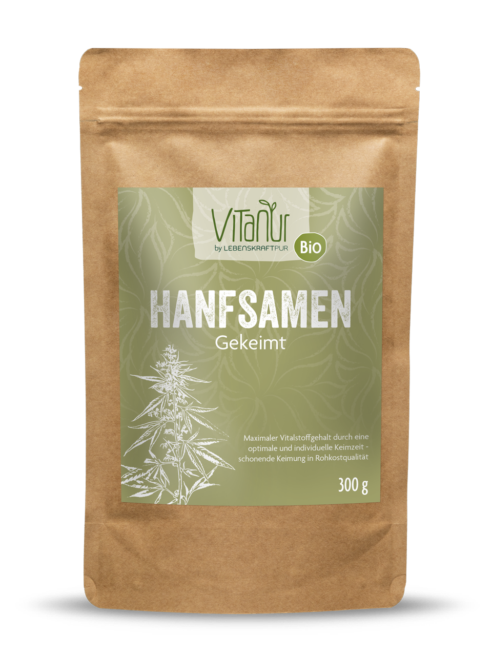 Bio Hanfsamen Gekeimt (300 g) von Vitanur by Lebenskraftpur