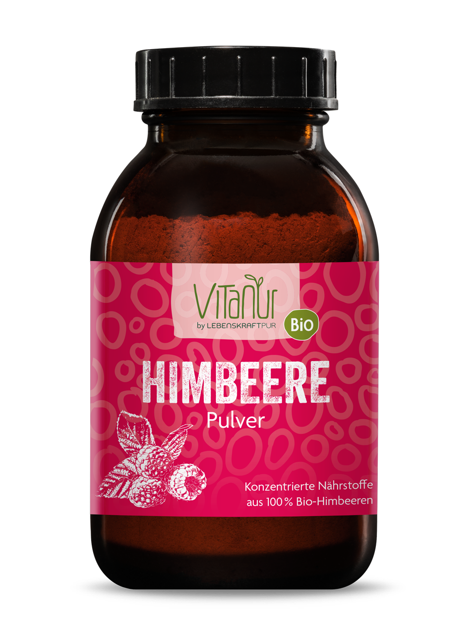 Bio Himbeere Pulver (200 g) von Vitanur by Lebenskraftpur