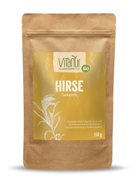 Bio Hirse Gekeimt (350 g) von Vitanur by Lebenskraftpur