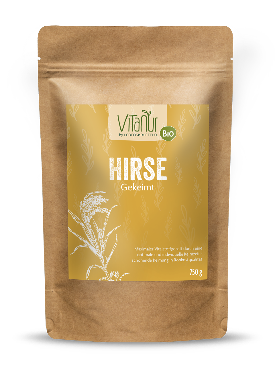 Bio Hirse Gekeimt (750 g) von Vitanur by Lebenskraftpur