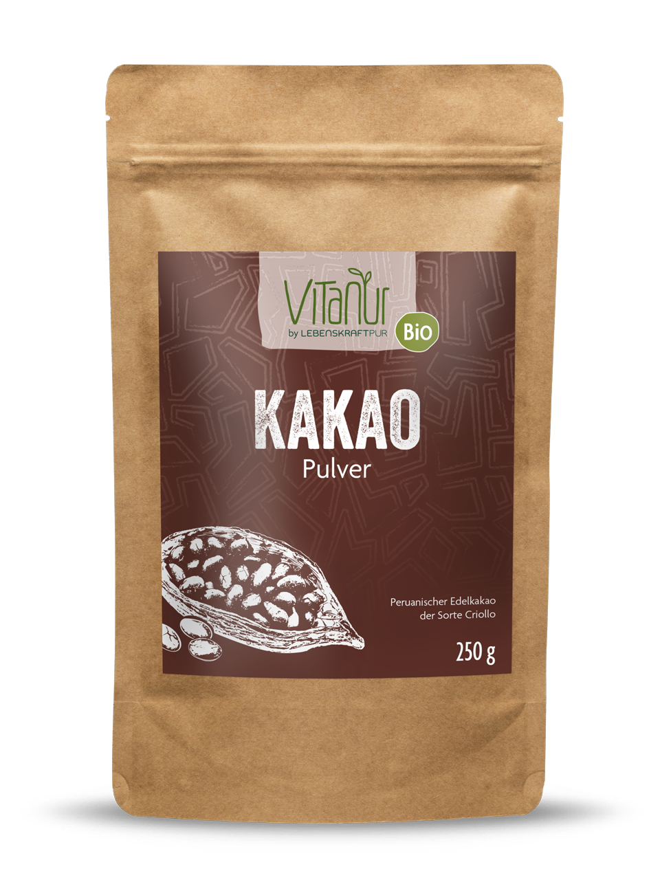 Bio Kakao Pulver (250 g) von Vitanur by Lebenskraftpur