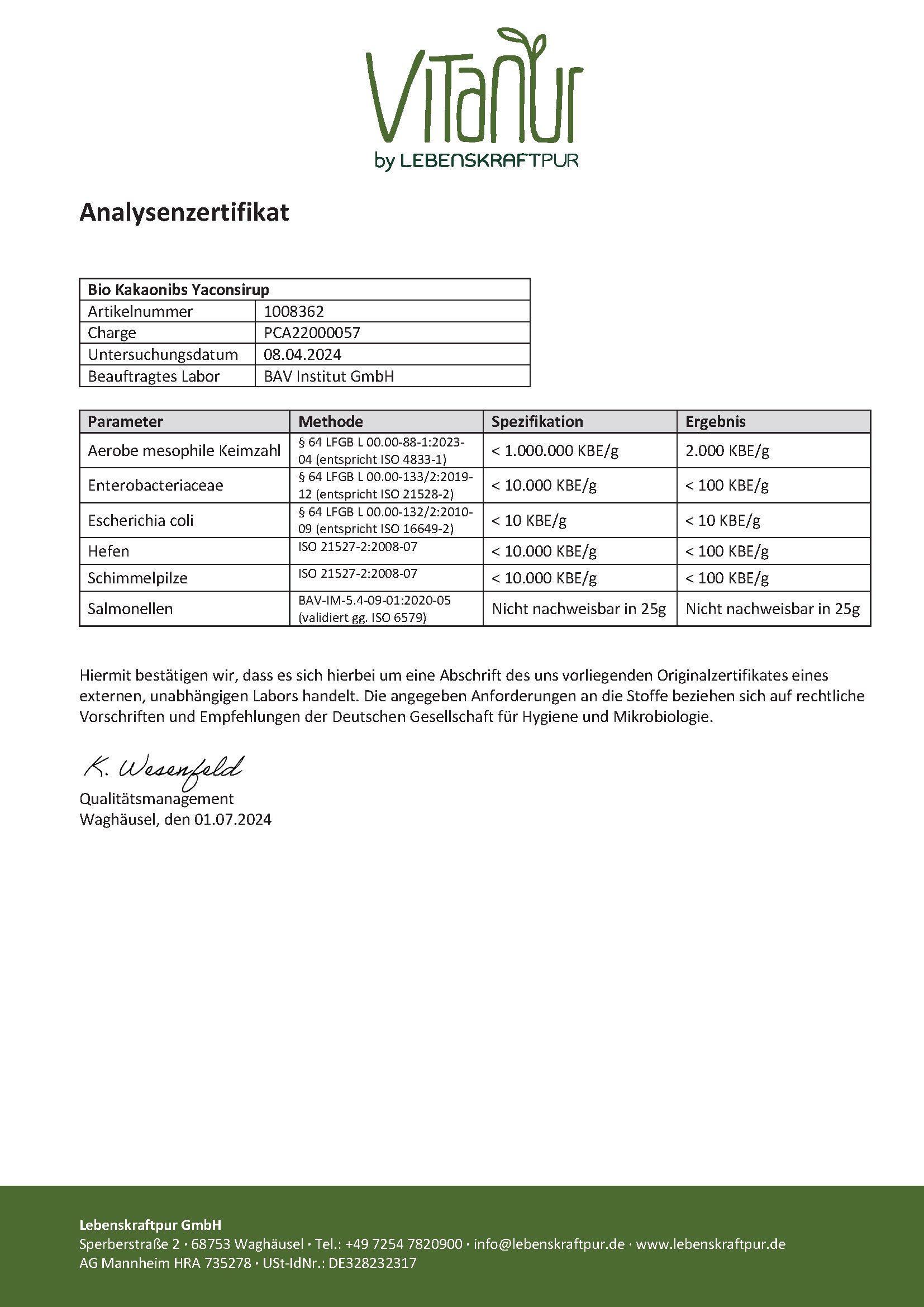 Bio Kakaonibs Yaconsirup