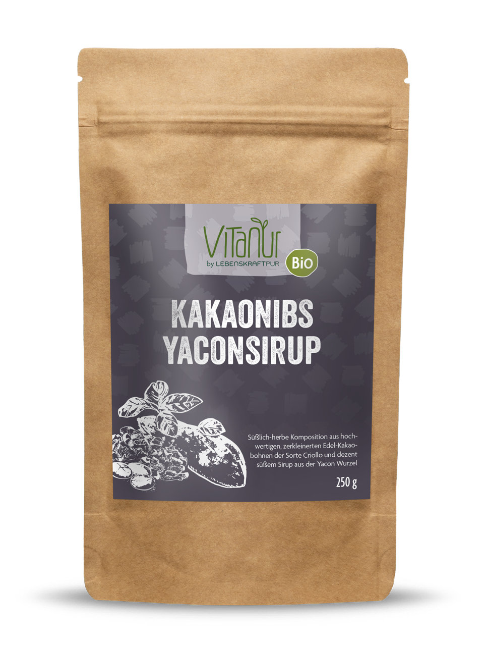 Bio Kakaonibs Yaconsirup von Vitanur by Lebenskraftpur