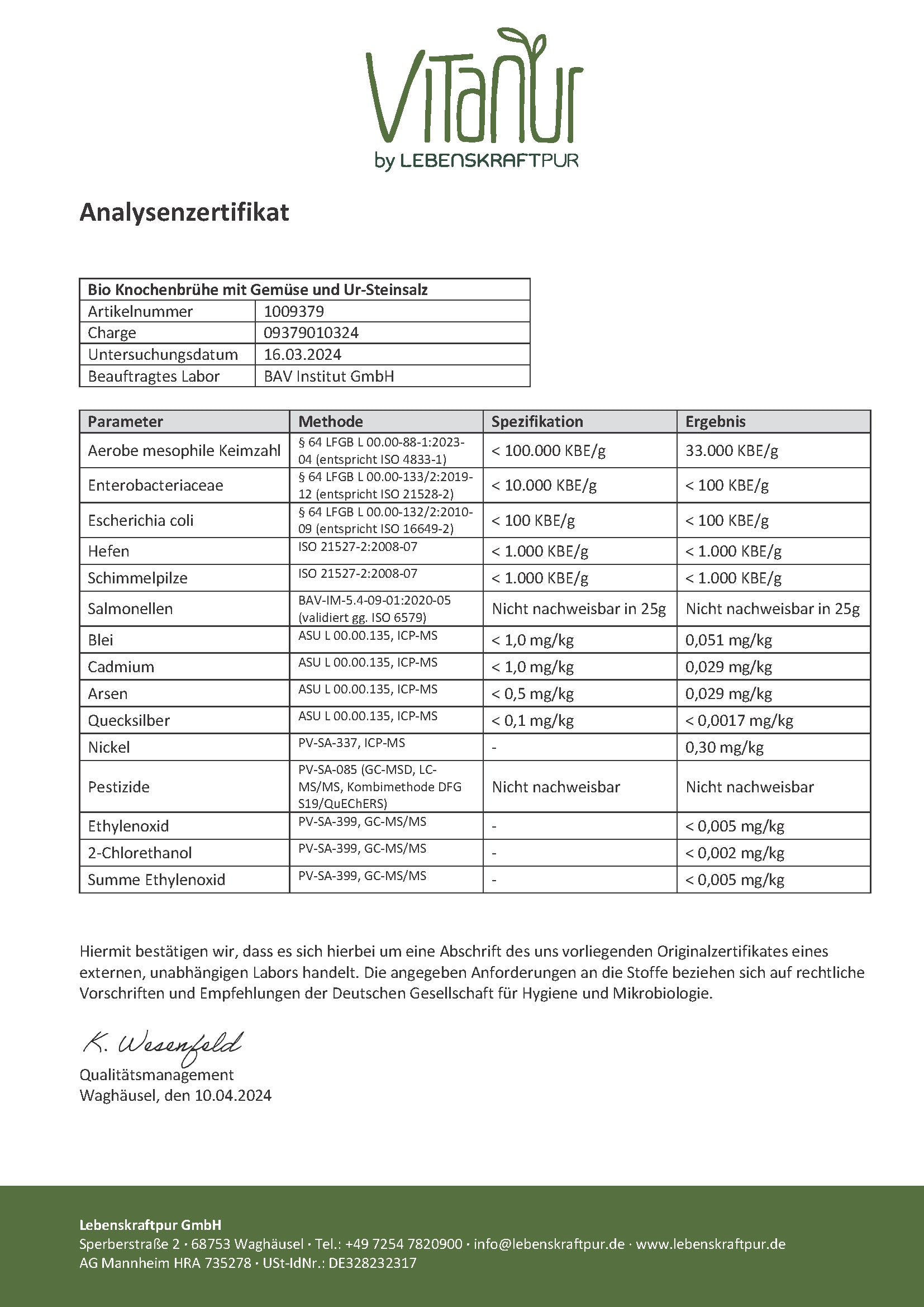 Bio Knochenbrühe mit Gemüse und Ur-Steinsalz Pulver