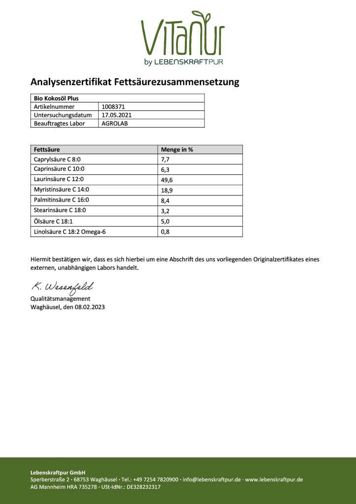 Produktbild Bio Kokosöl Plus