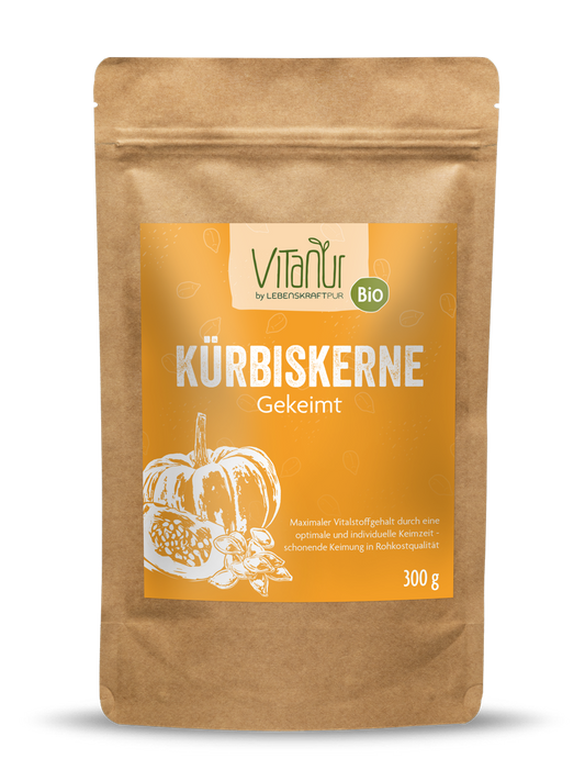 Bio Kürbiskerne Gekeimt (300 g) von Vitanur by Lebenskraftpur