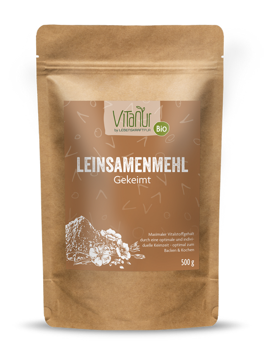 Bio Leinsamenmehl Gekeimt (500 g) von Vitanur by Lebenskraftpur