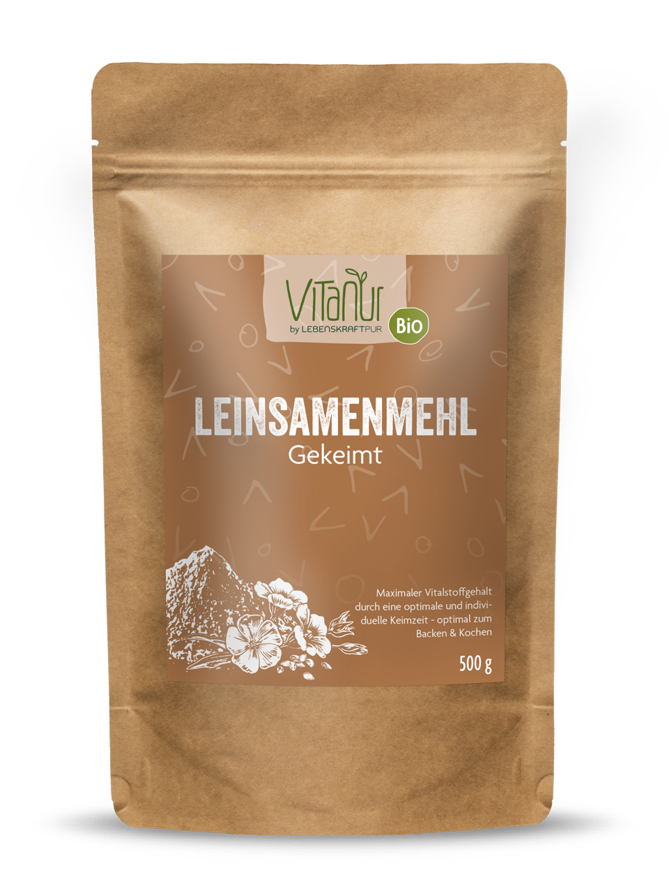 Bio Leinsamenmehl Gekeimt (500 g) von Vitanur by Lebenskraftpur