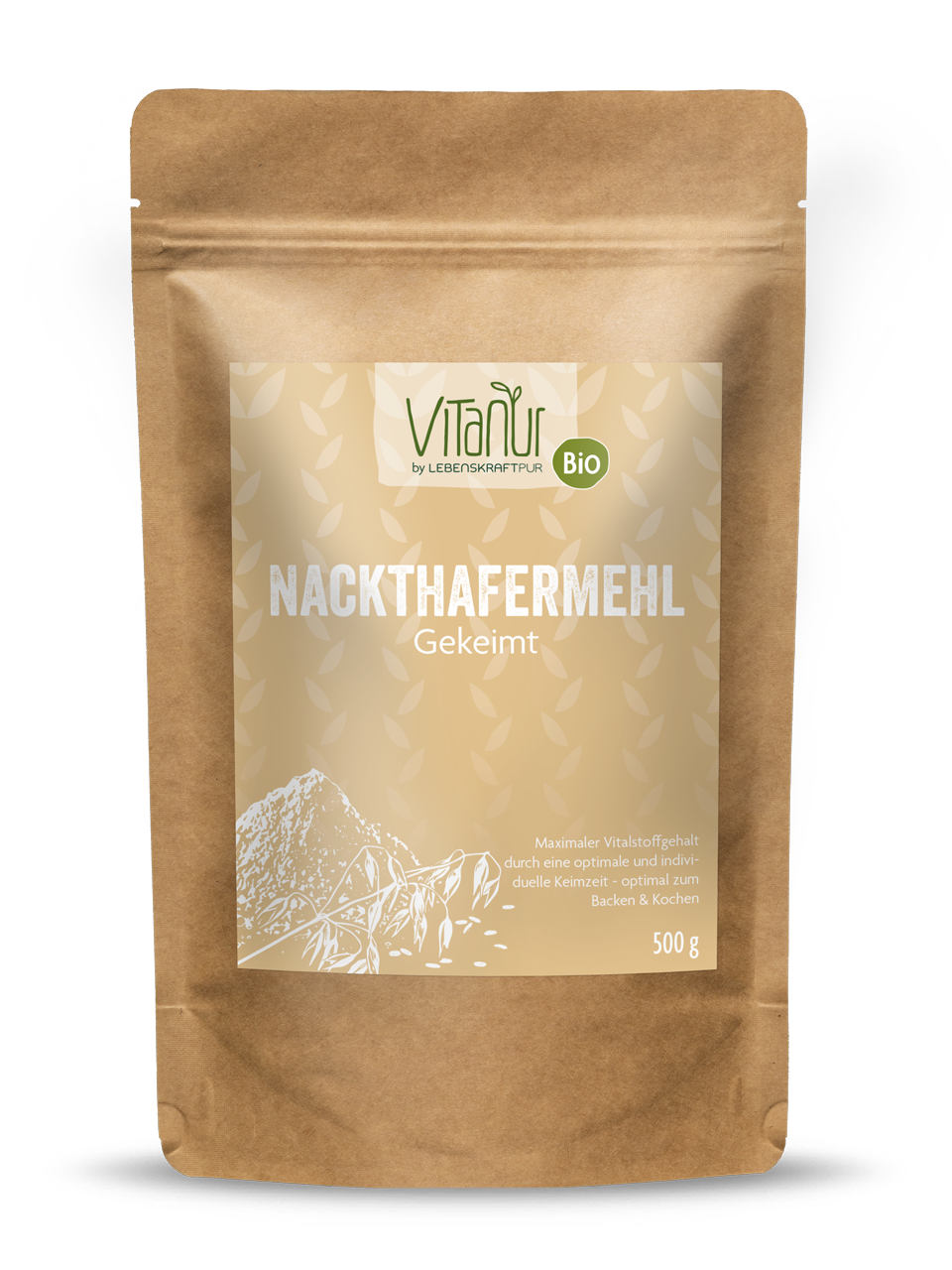 Bio Nackthafermehl Gekeimt (500g) von Vitanur