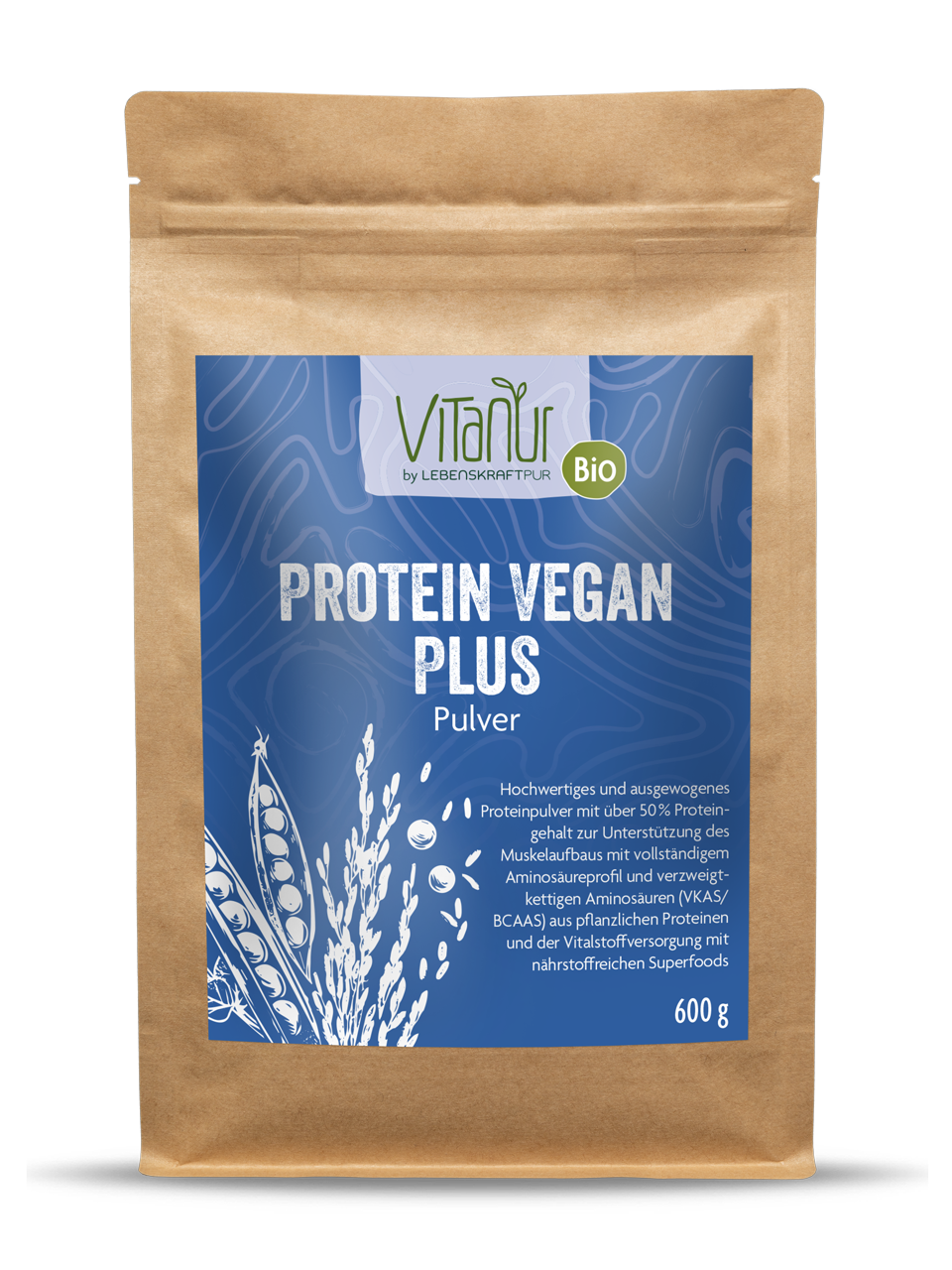 Bio Protein Vegan Plus Pulver von Vitanur by Lebenskraftpur