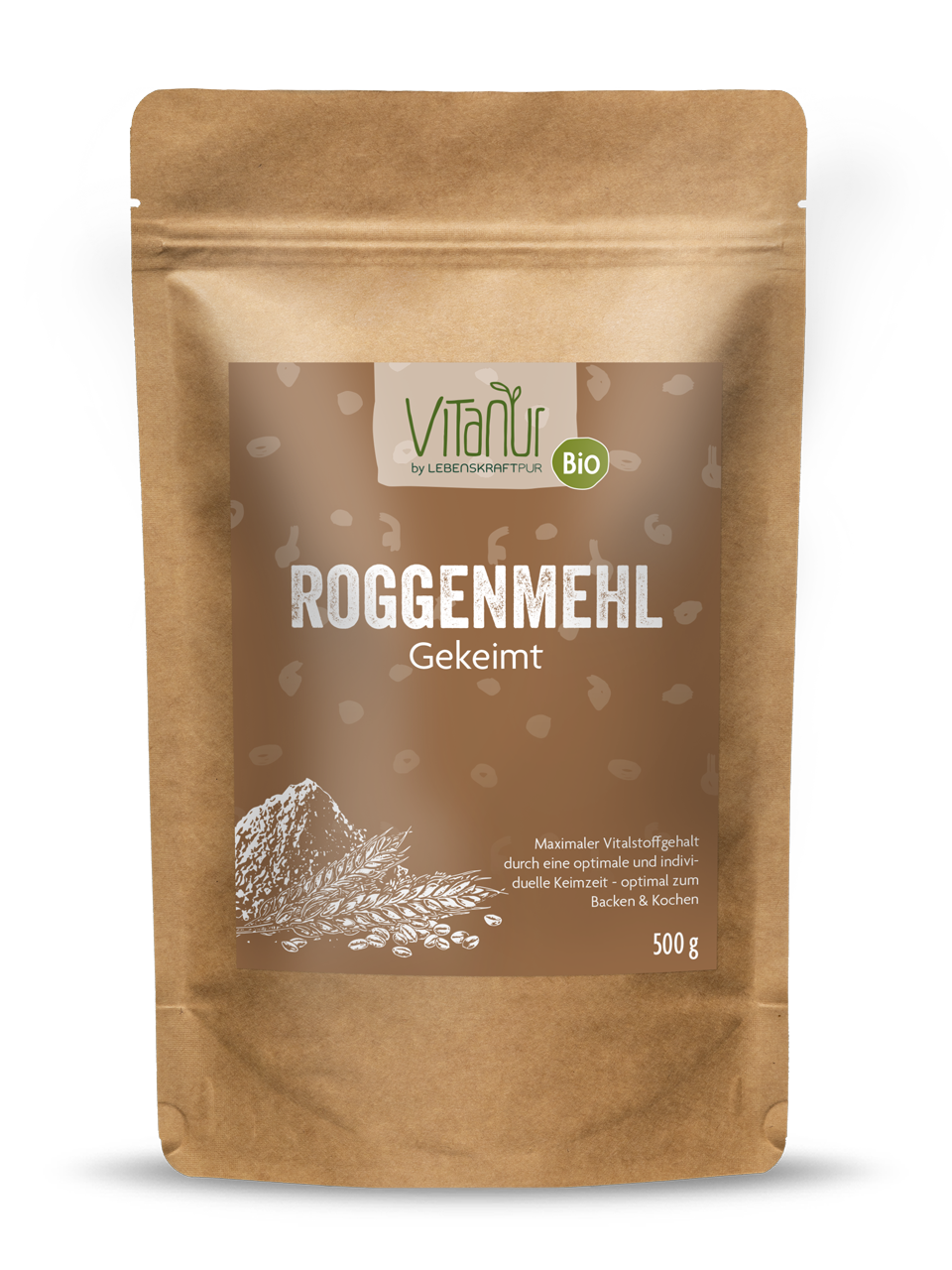 Bio Roggenmehl Gekeimt (500 g) von Vitanur by Lebenskraftpur