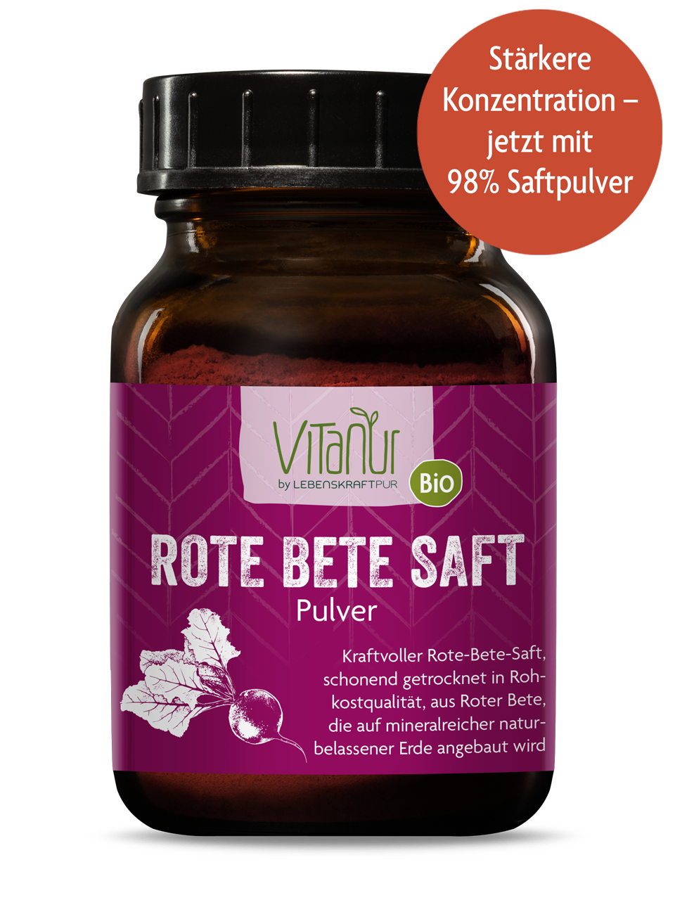 Bio Rote Bete Saft Pulver von Vitanur by Lebenskraftpur