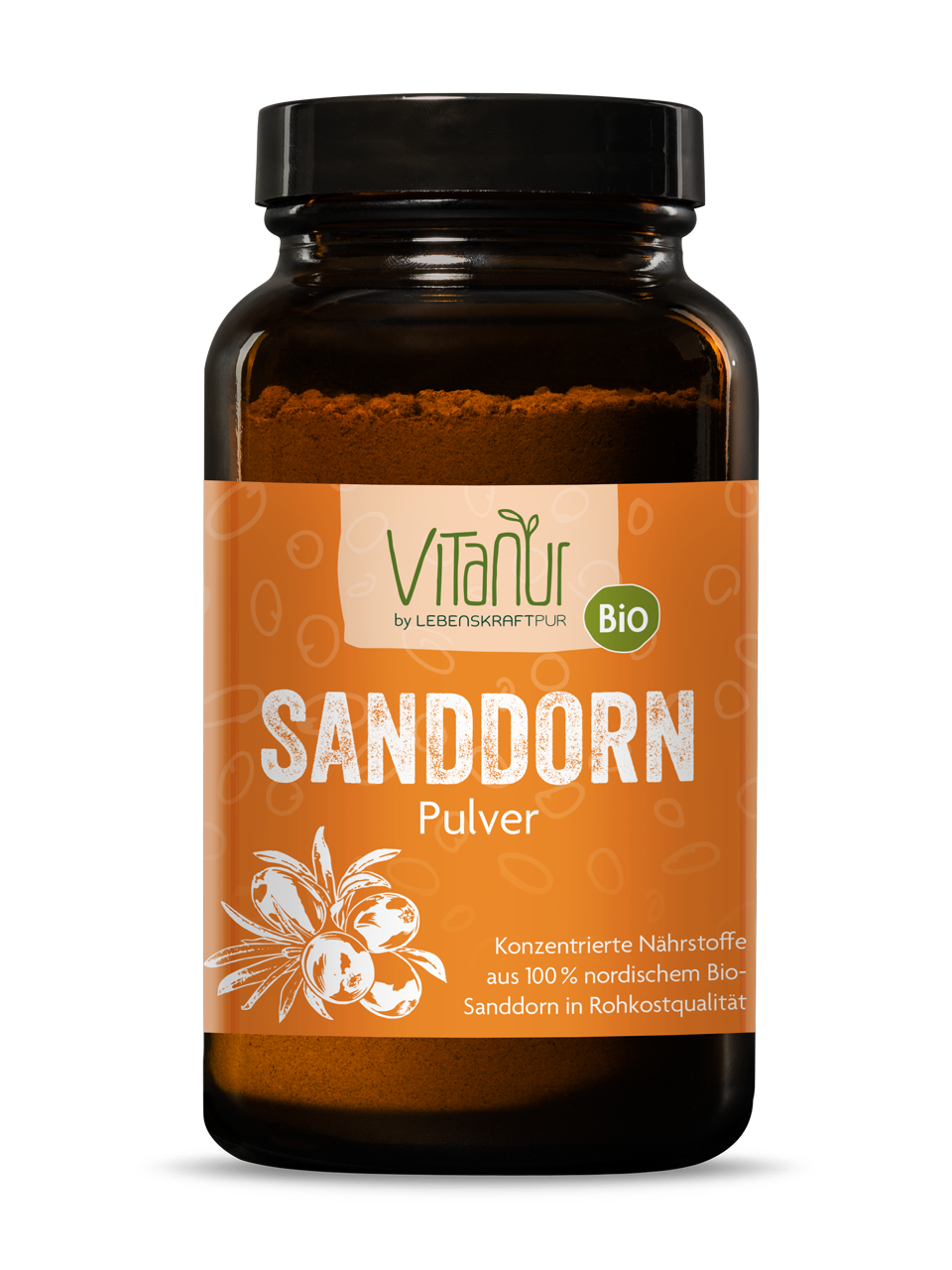 Bio Sanddorn Pulver (100 g) von Vitanur by Lebenskraftpur