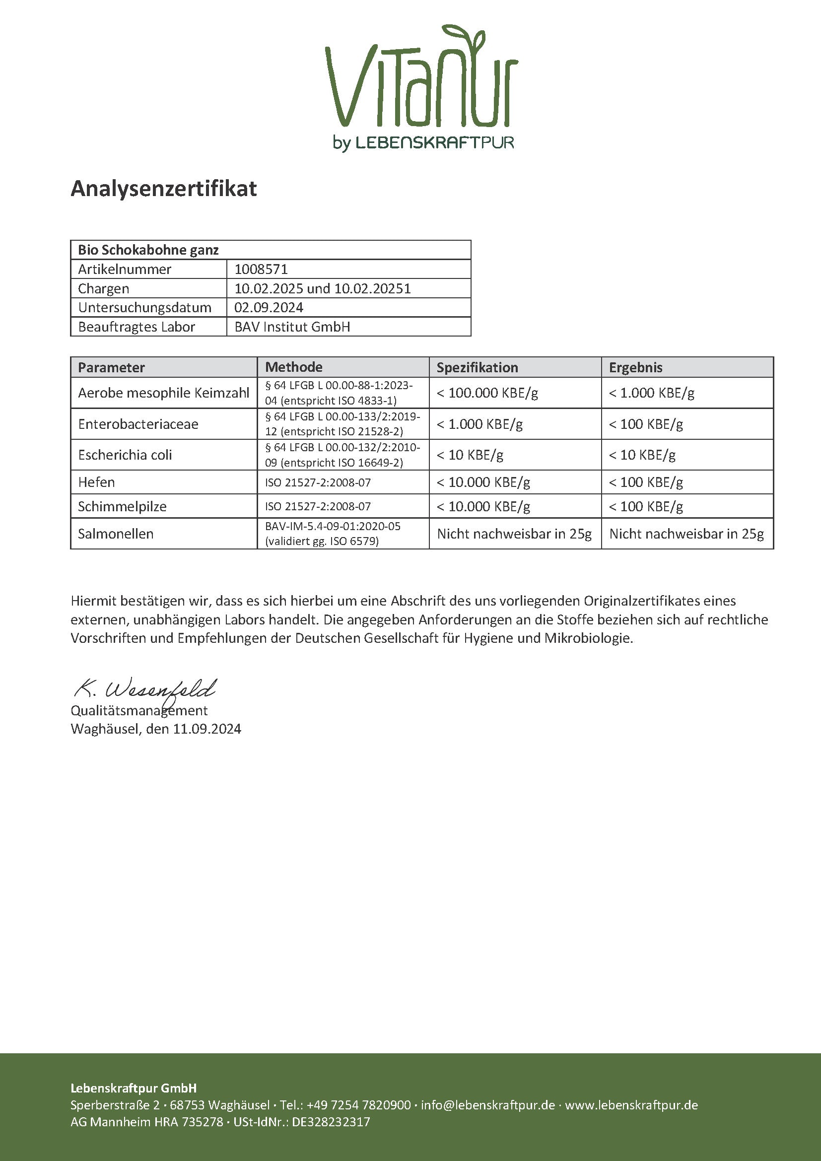 Produktbild Bio Schokabohne Ganz