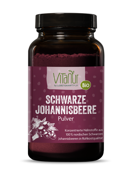 Bio Schwarze Johannisbeere Pulver (125 g) von Vitanur by Lebenskraftpur