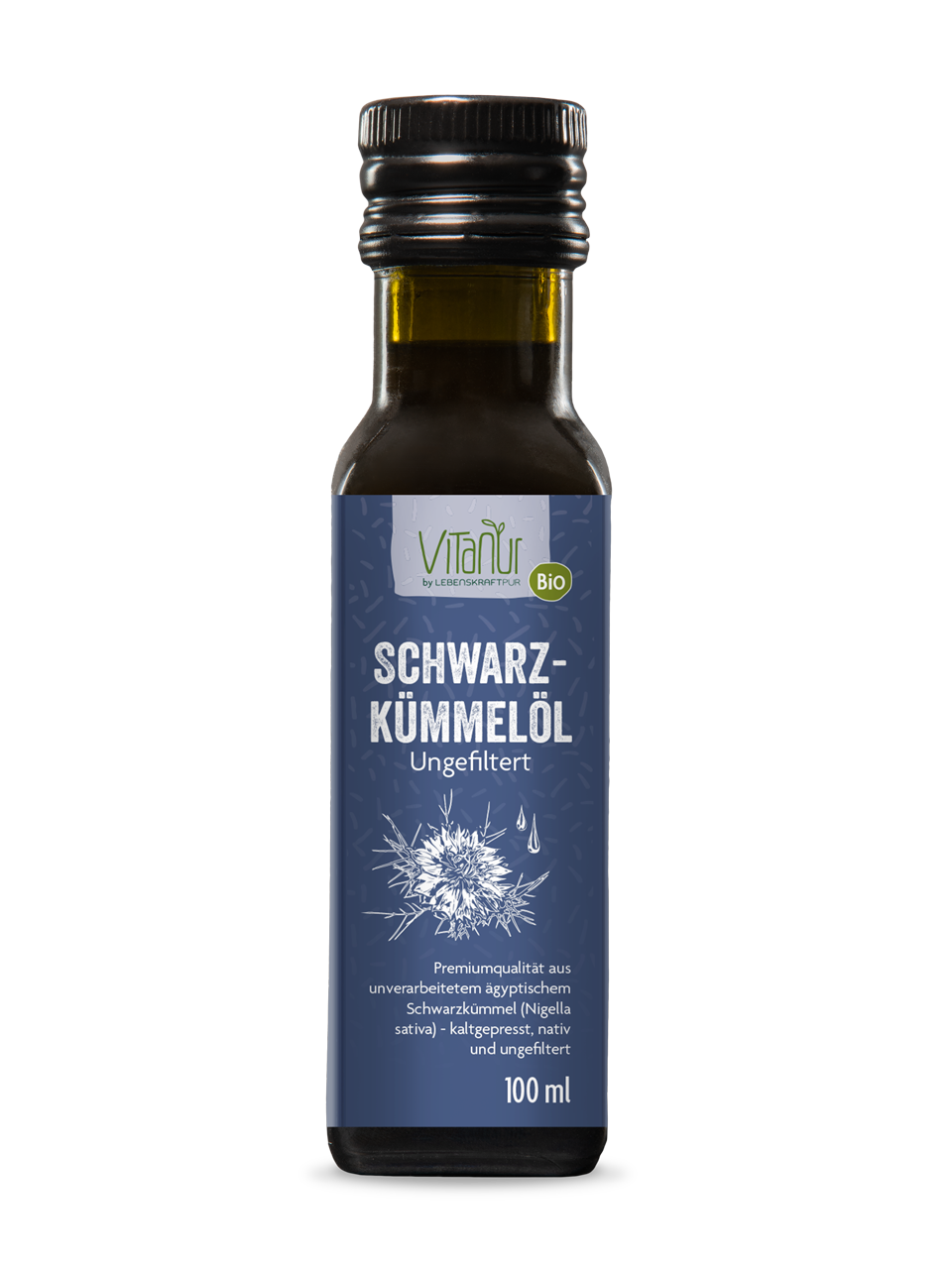 Bio Schwarzkümmelöl Ungefiltert (100 ml) von Vitanur by Lebenskraftpur