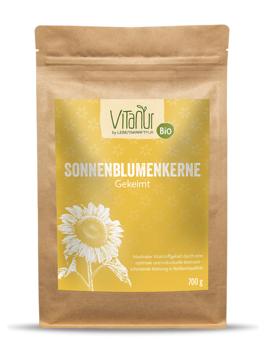 Bio Sonnenblumenkerne Gekeimt (700 g) von Vitanur by Lebenskraftpur