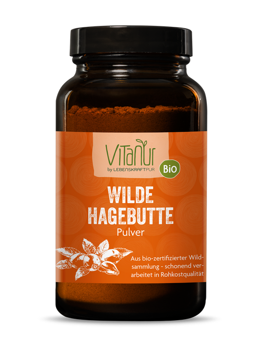 Bio Wilde Hagebutte Pulver von Vitanur by Lebenskraftpur