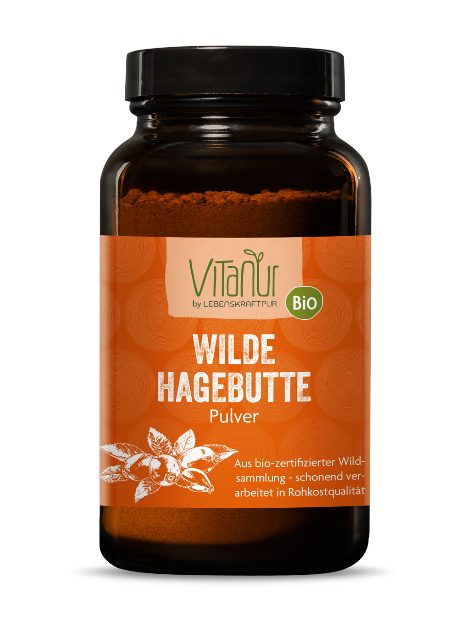 Bio Wilde Hagebutte Pulver von Vitanur by Lebenskraftpur