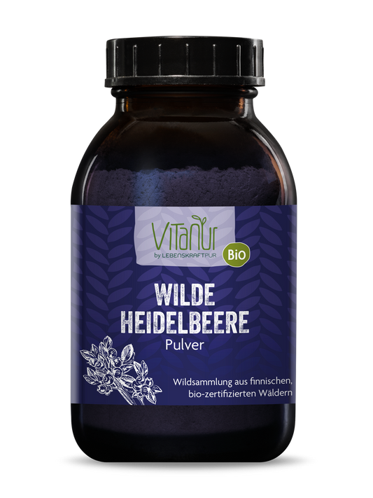 Bio Wilde Heidelbeere Pulver (200 g) von Vitanur by Lebenskraftpur