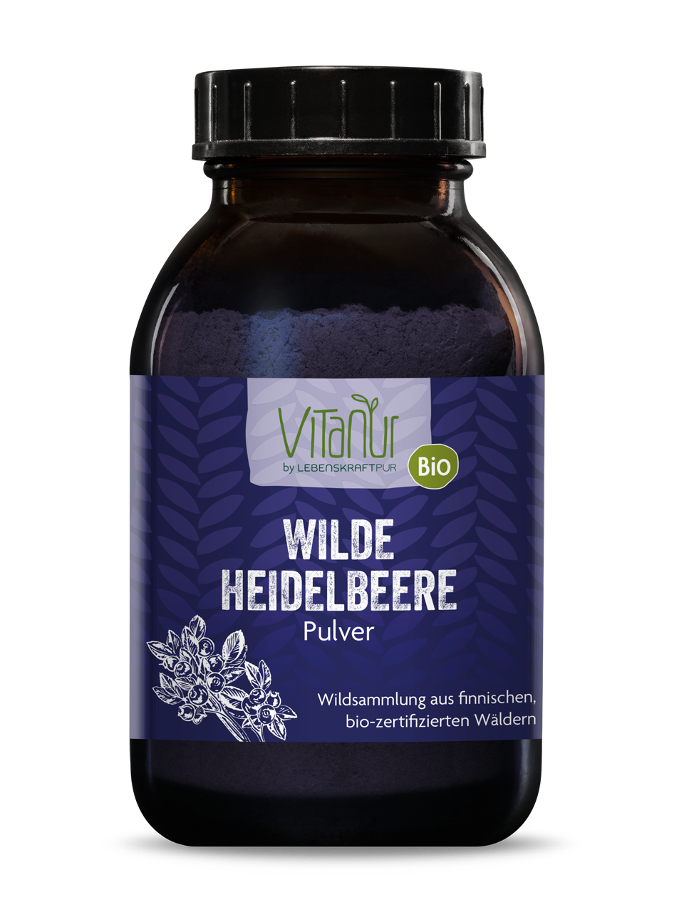 Bio Wilde Heidelbeere Pulver (200 g) von Vitanur by Lebenskraftpur