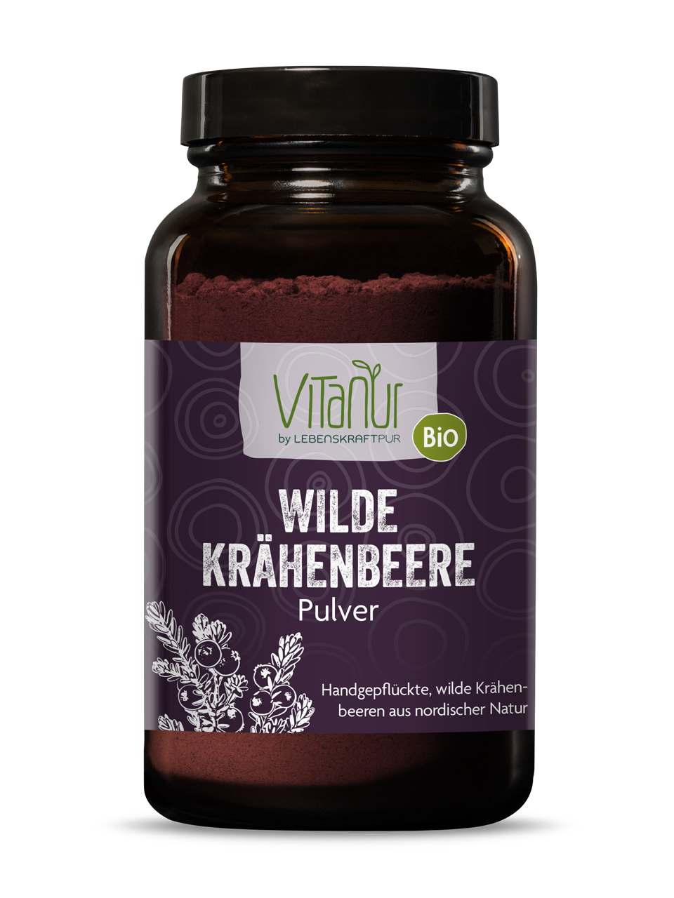 Bio Wilde Krähenbeere Pulver (100 g) von Vitanur by Lebenskraftpur