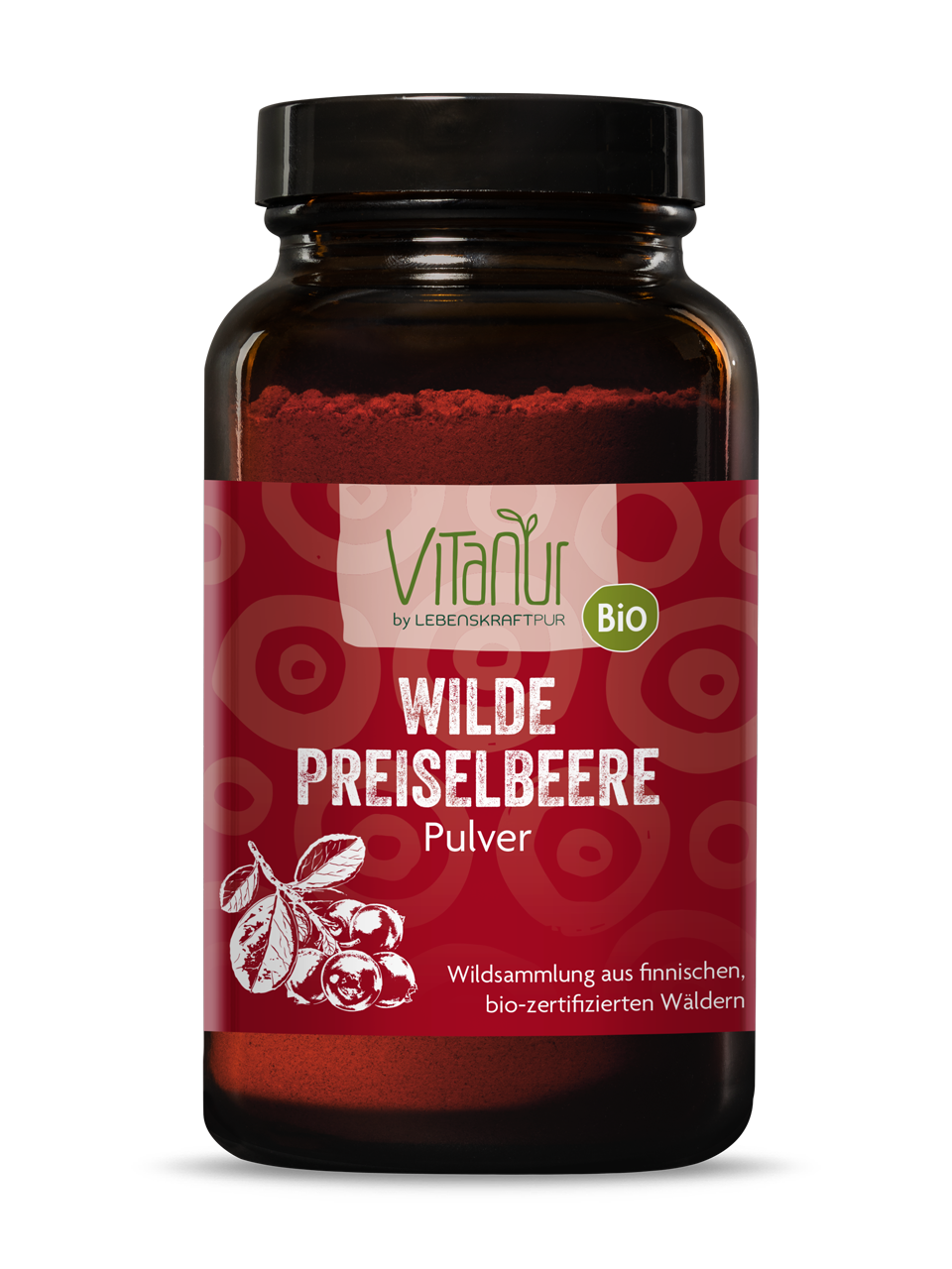 Bio Wilde Preiselbeere Pulver (150 g) von Vitanur by Lebenskraftpur