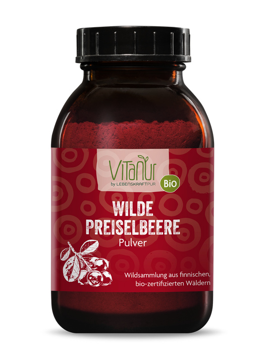 Bio Wilde Preiselbeere Pulver (250 g) von Vitanur by Lebenskraftpur