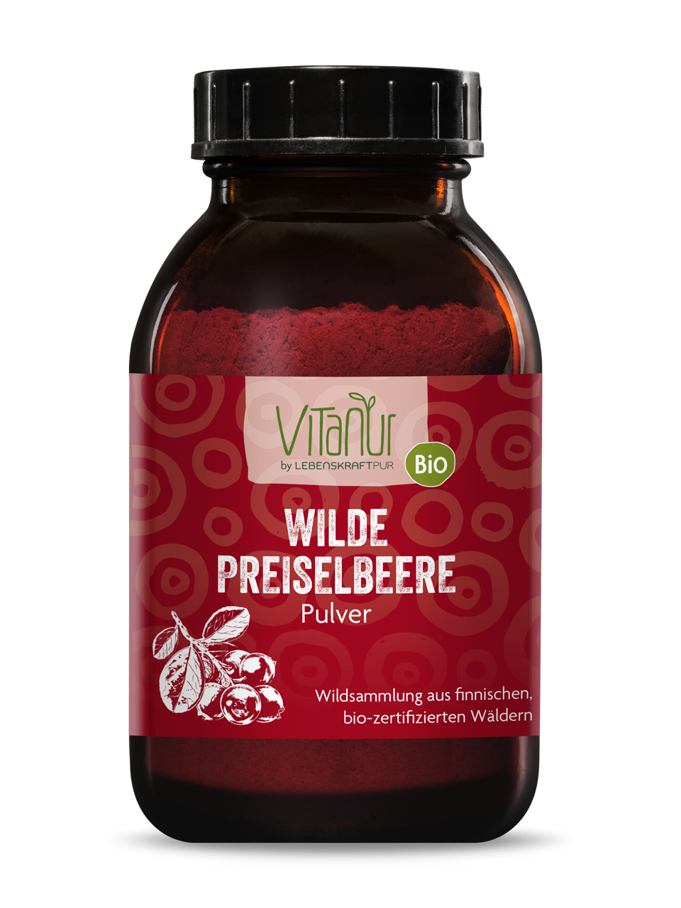 Bio Wilde Preiselbeere Pulver (250 g) von Vitanur by Lebenskraftpur