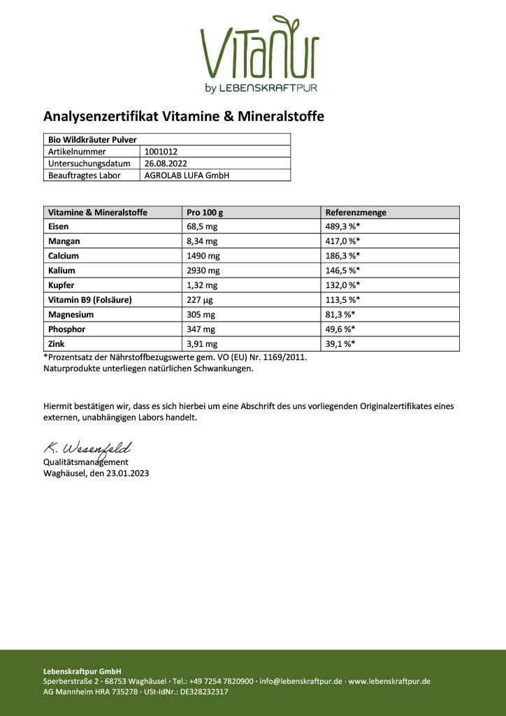 Produktbild Bio Wildkräuter Pulver