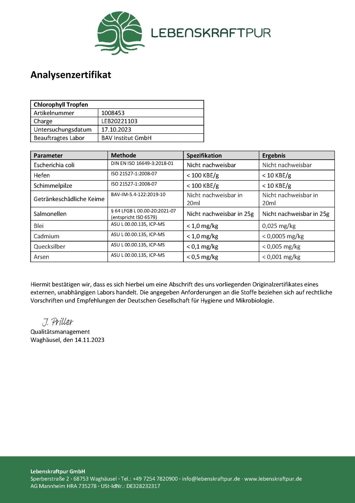 Produktbild Chlorophyll Tropfen