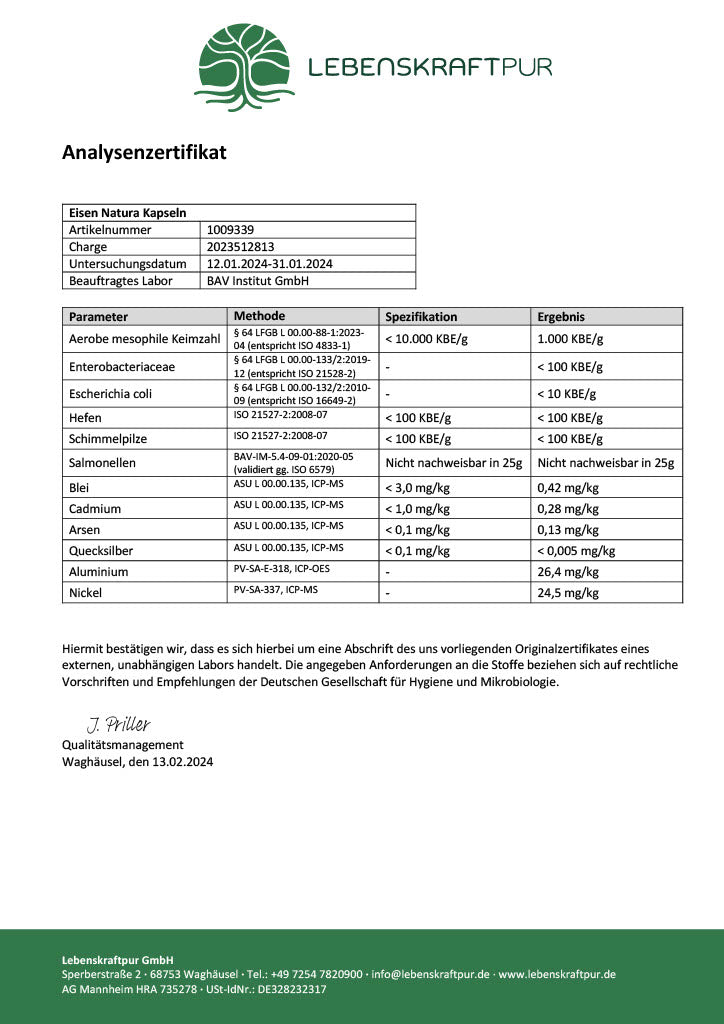 Produktbild Eisen Natura Kapseln