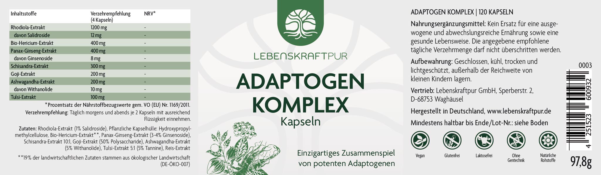 Adaptogen Komplex Kapseln