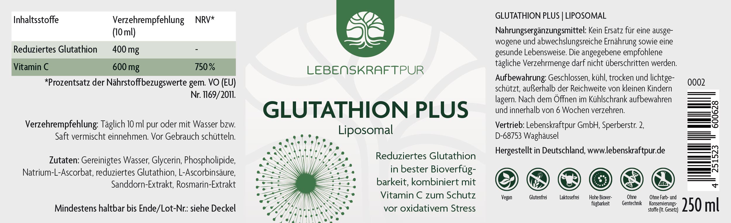 Produktbild Glutathion Plus Liposomal