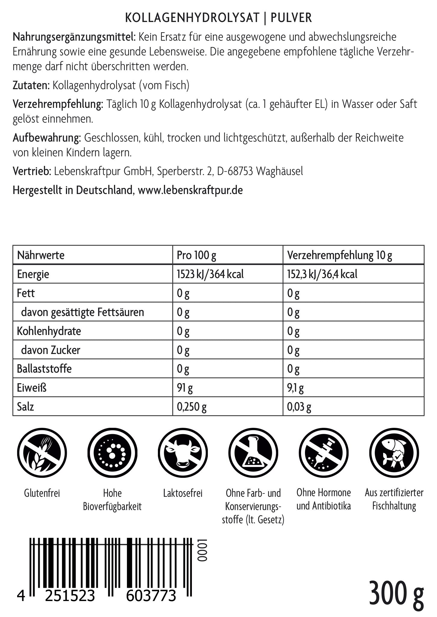 Kollagenhydrolysat Pulver (Fisch)