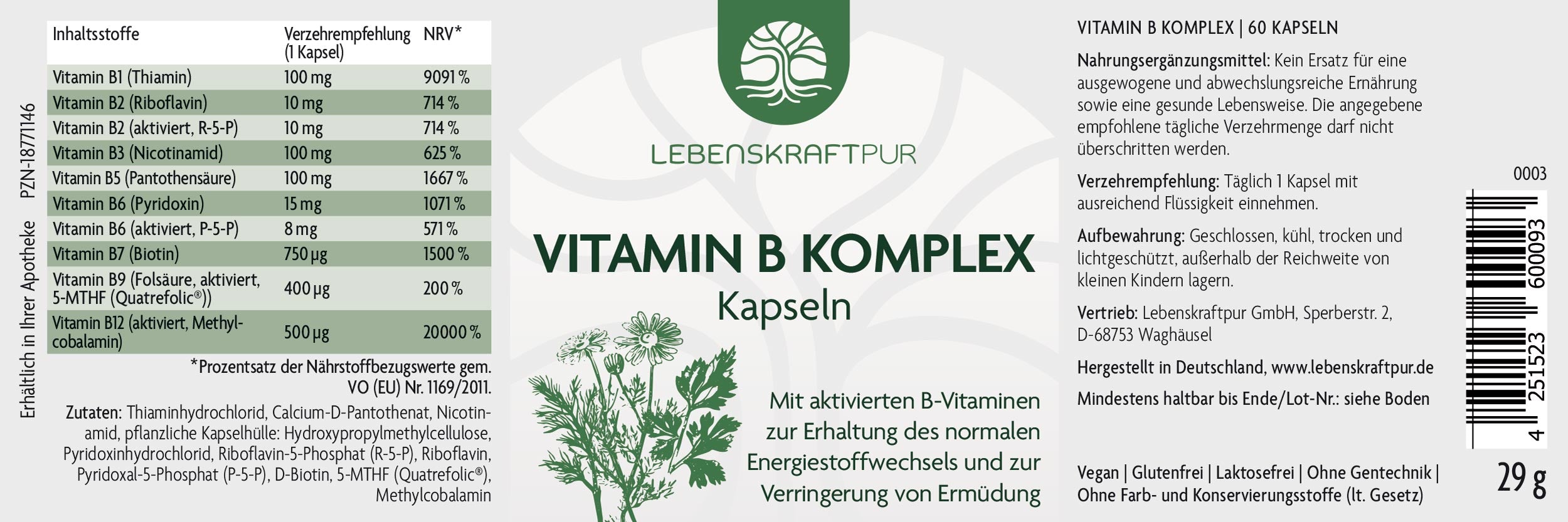 Produktbild Vitamin B Komplex Kapseln