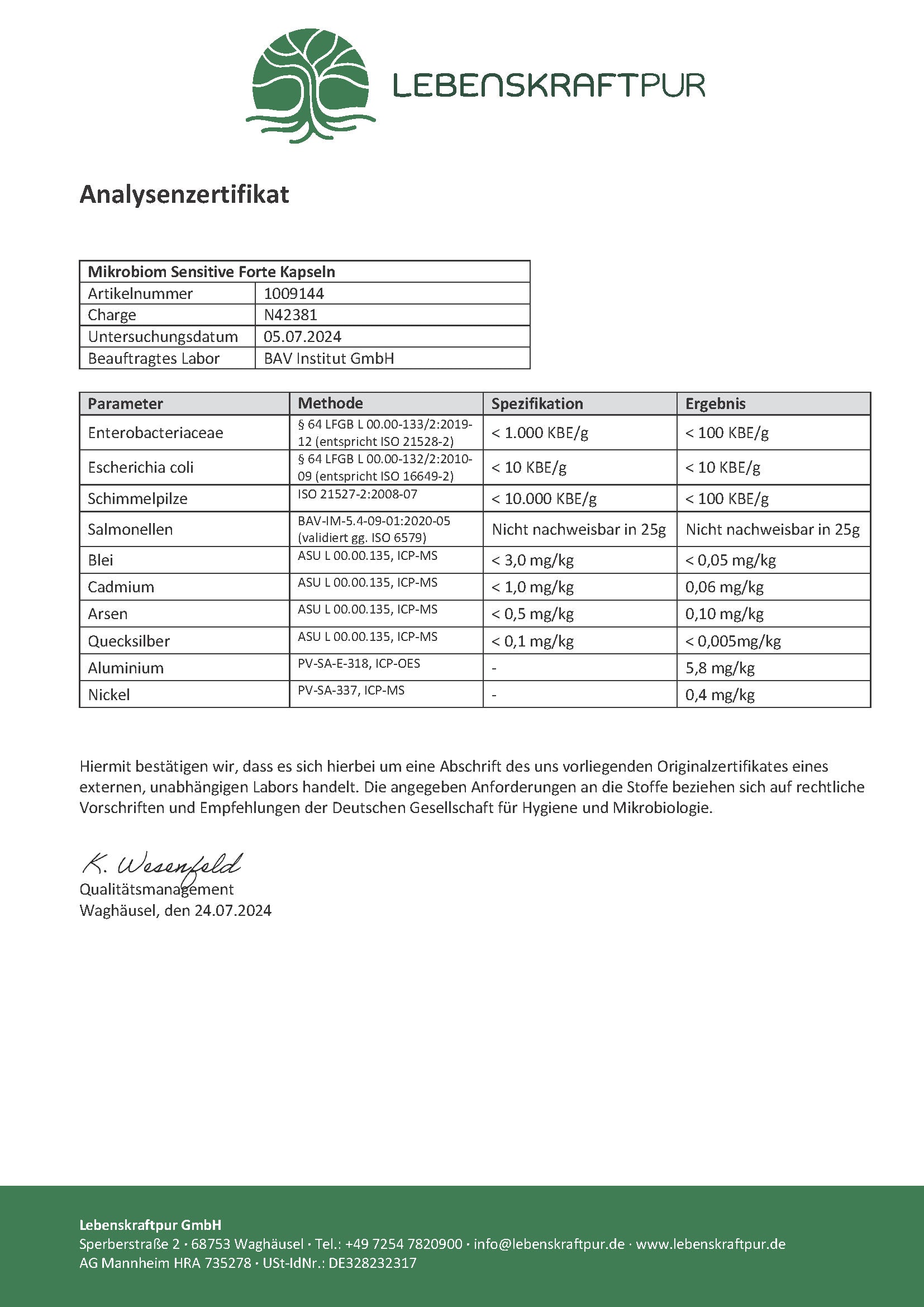 Mikrobiom Sensitiv Forte Kapseln