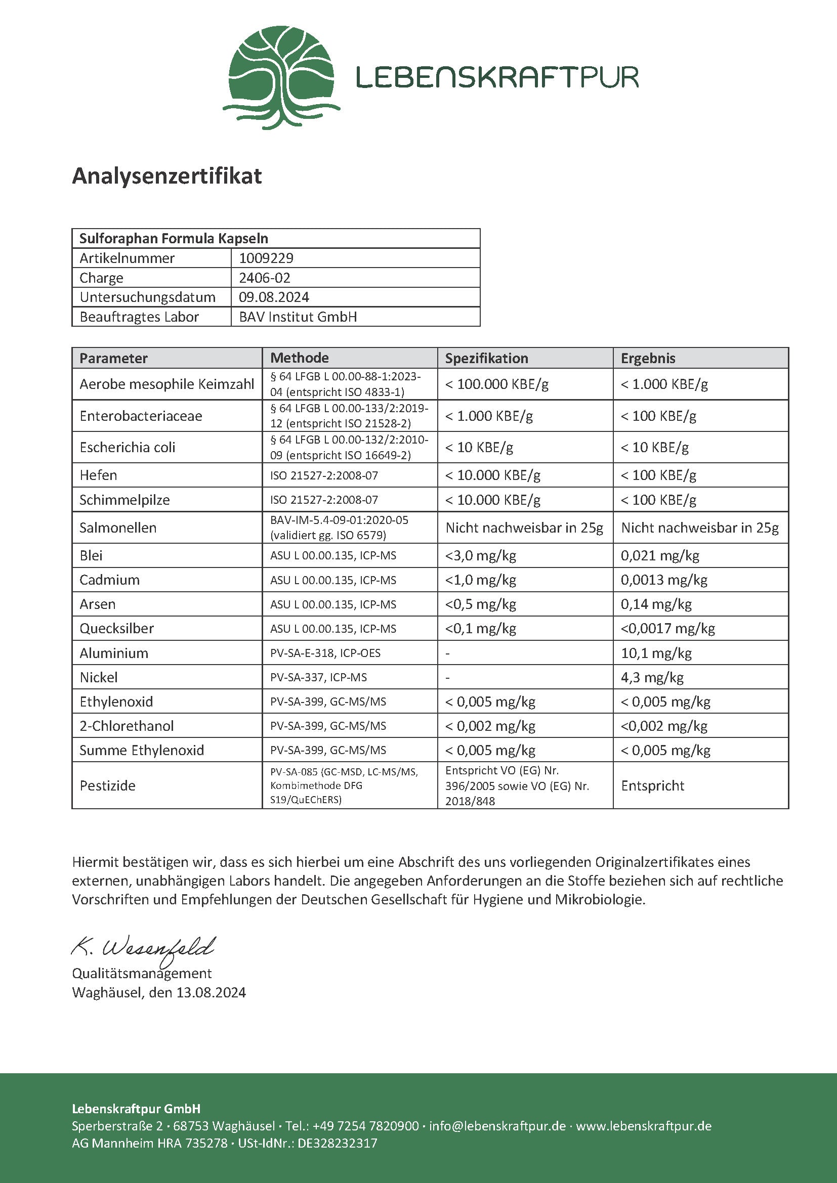 Sulforaphan Formula Kapseln