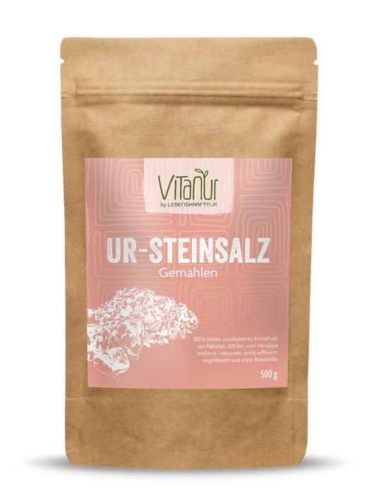 Ur-Steinsalz Gemahlen (500 g) von Vitanur by Lebenskraftpur