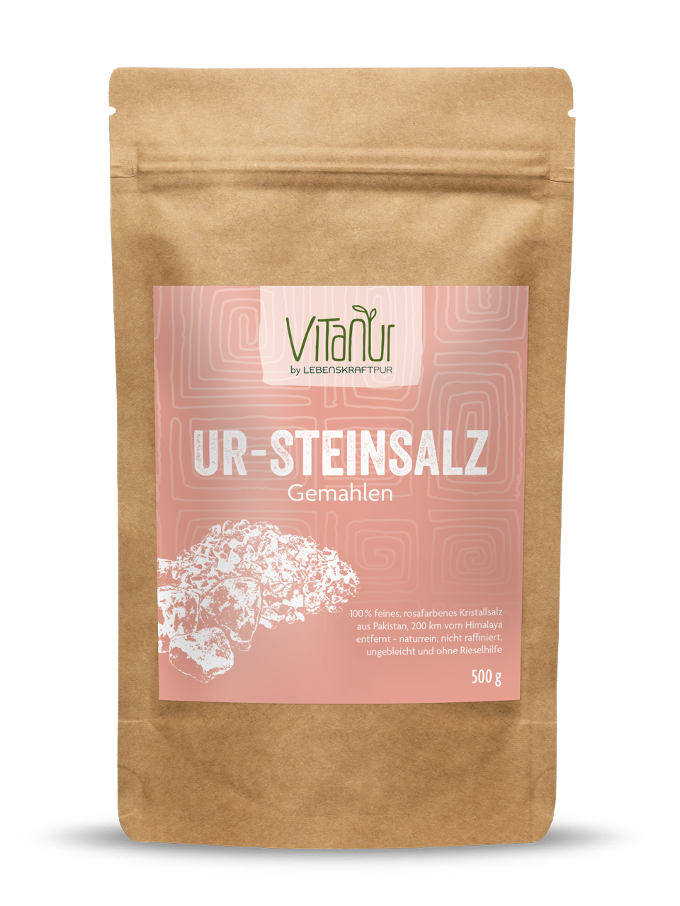 Ur-Steinsalz Gemahlen (500 g) von Vitanur by Lebenskraftpur