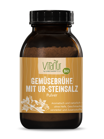 Bio Gemüsebrühe mit Ur-Steinsalz Pulver von Vitanur by Lebenskraftpur